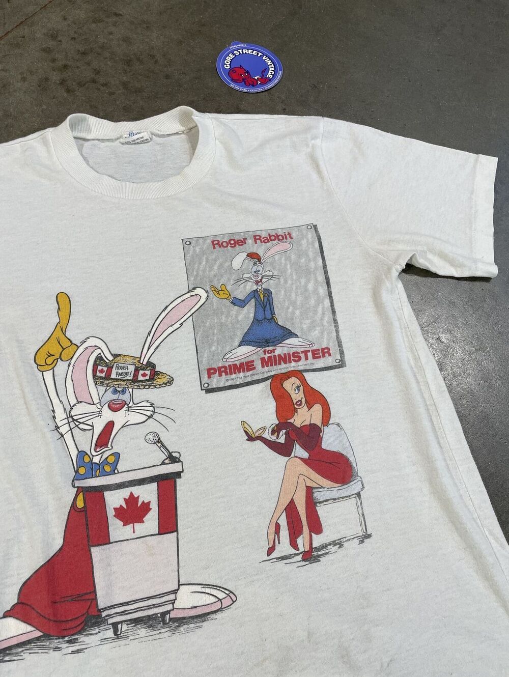 Vintage 80s faded distressed Roger Rabbit Canada Tee L 17x23